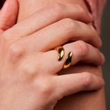 Sintridou - Ring med blank overflade i forgyldt stål - Model: ST710001