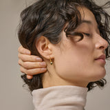 Enamel - Amore - 7mm Forgyldt sølv creoler med hjerte- Model: E376G
