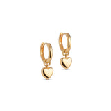 Enamel - Amore - 7mm Forgyldt sølv creoler med hjerte- Model: E376G