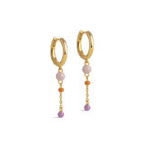 Enamel - Forgyldt sølv Lola Bold Blush ørering med emalje - Model: E424G-Blush