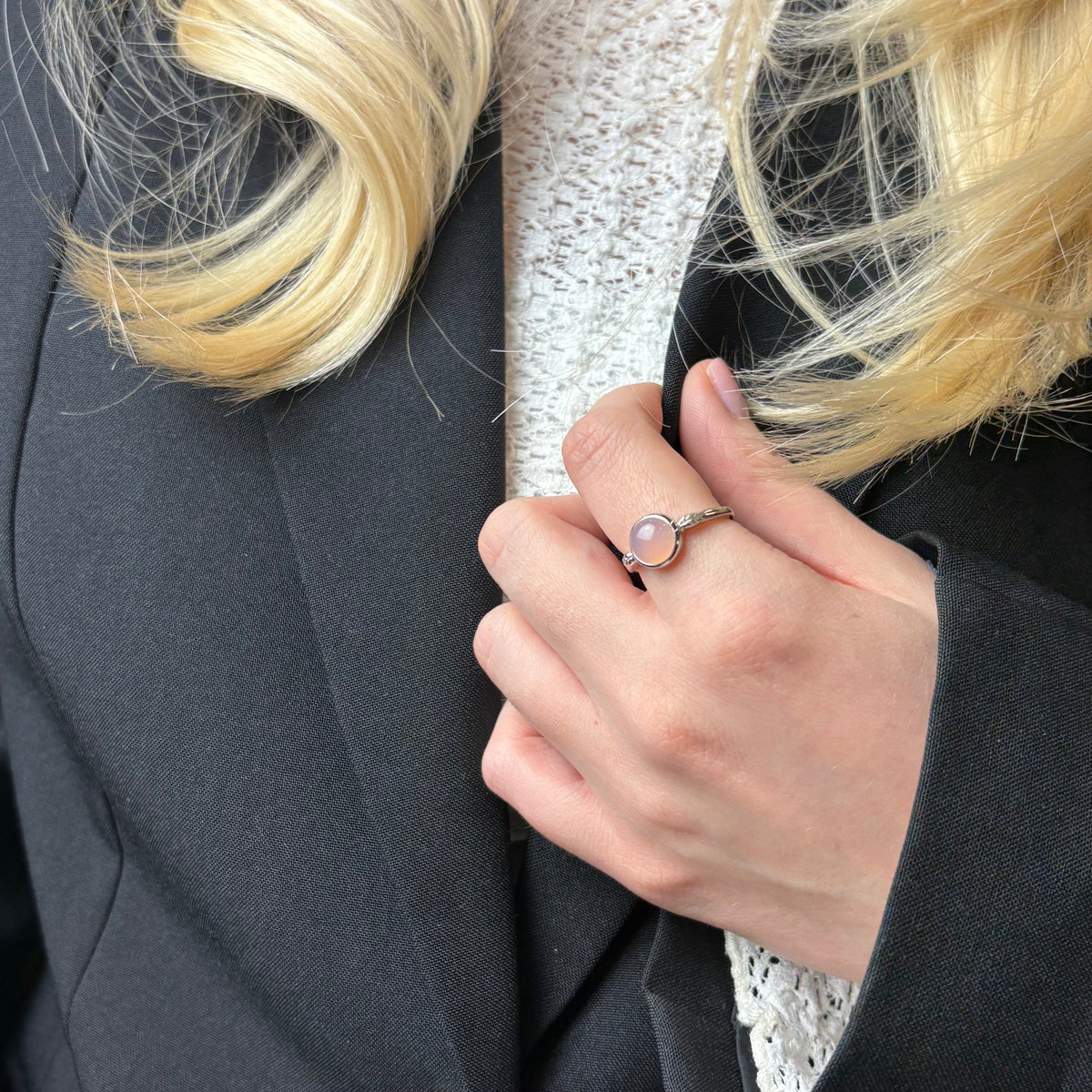 Christina Pink Chalcedony ring i sølv – model 800-3.25.A – billede 8
