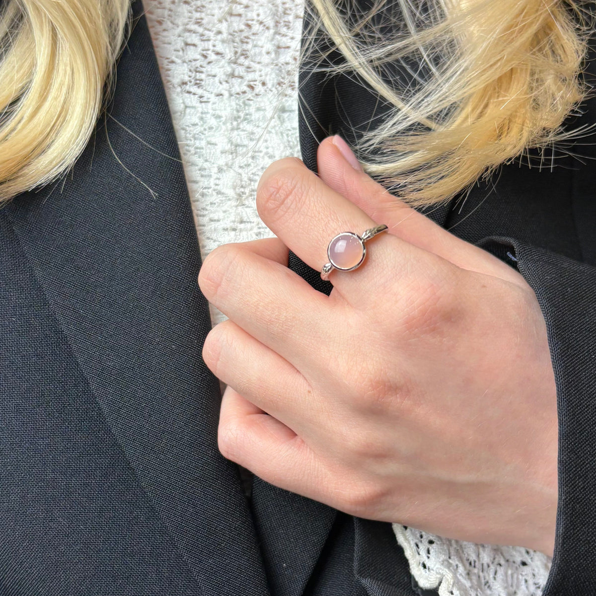 Christina Pink Chalcedony ring i sølv – model 800-3.25.A – billede 5