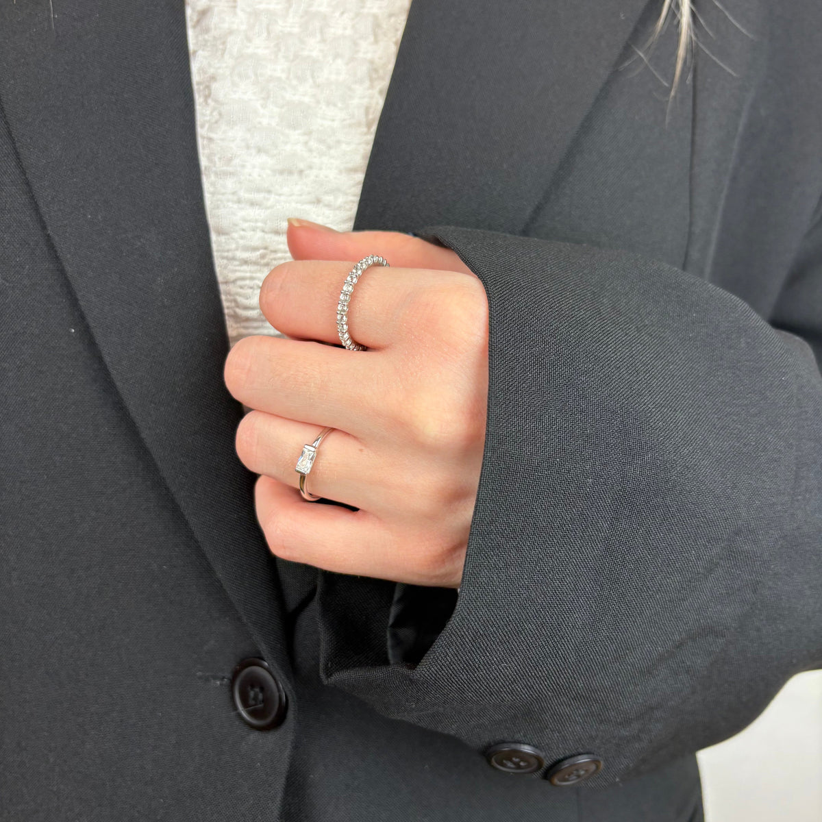 Christina White single Baguette ring i sølv – model 800-1.15.A – billede 2