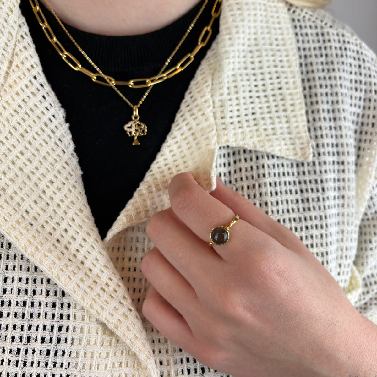 Christina Moonstone ring i forgyldt sølv – model 800-3.27.B – billede 5