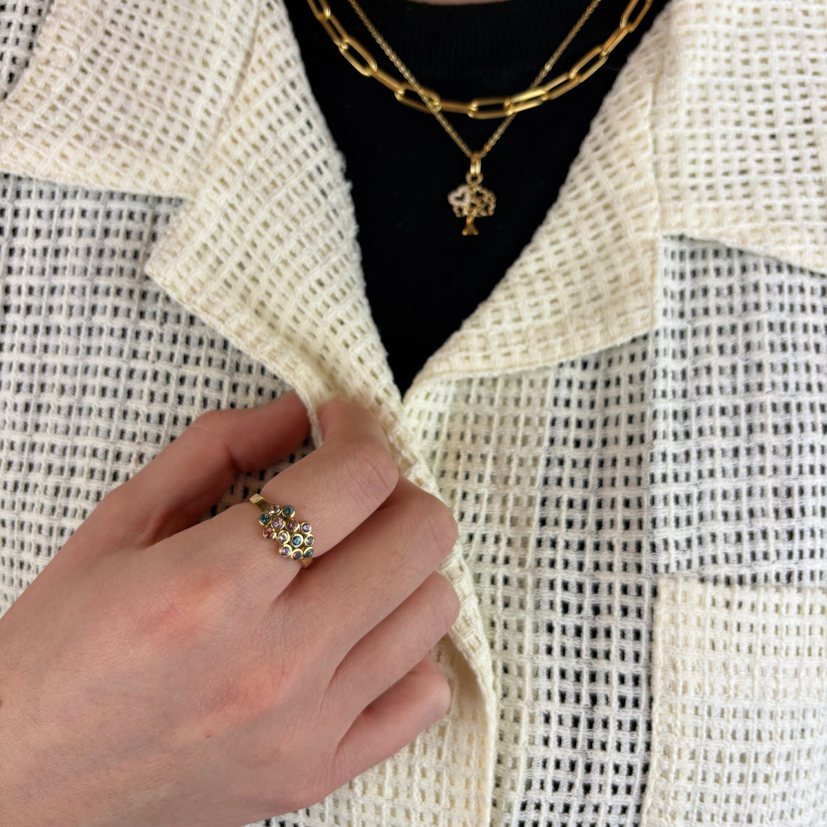 Christina Colourful Champagne ring i forgyldt sølv – model 800-4.10.B – billede 3