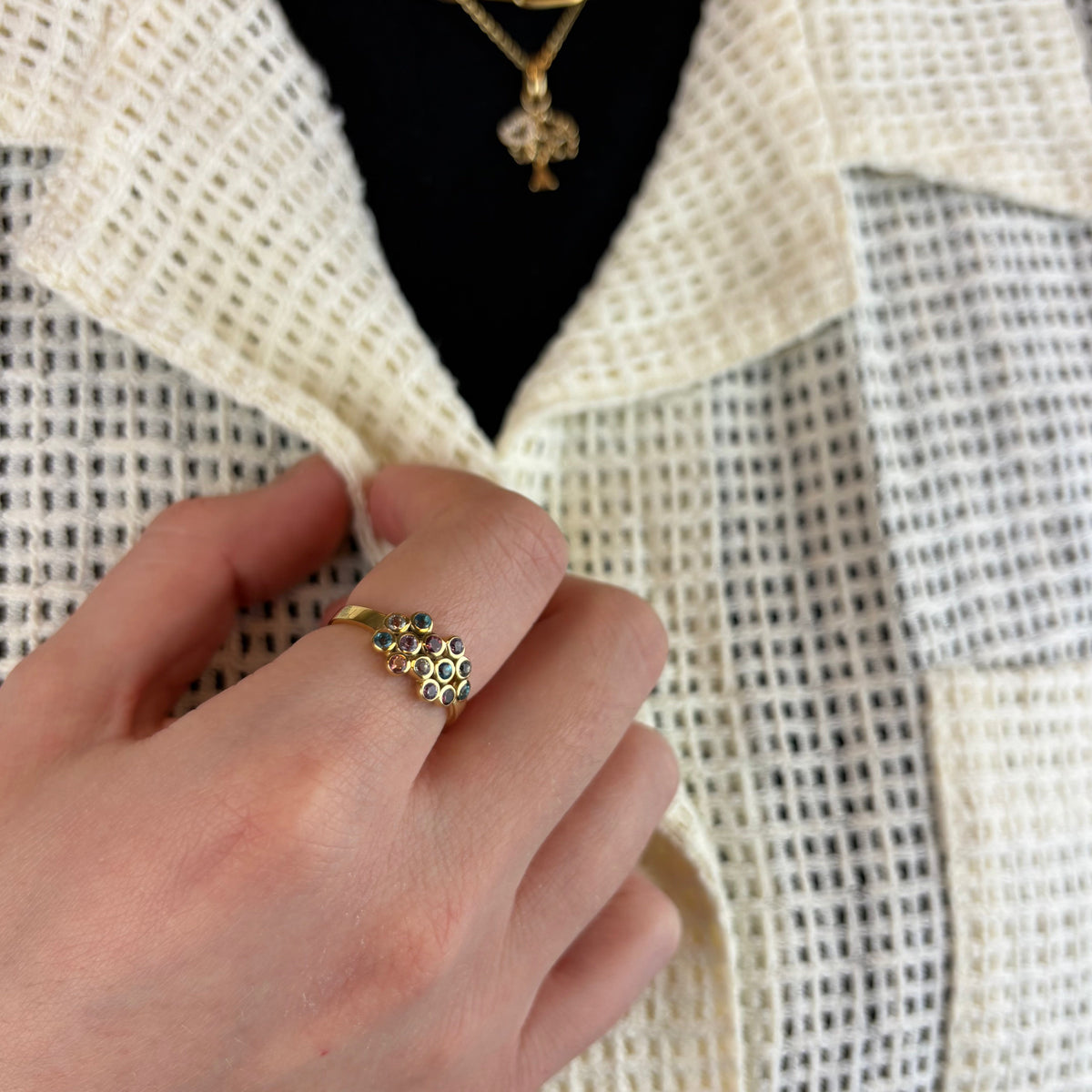 Christina Colourful Champagne ring i forgyldt sølv – model 800-4.10.B – billede 5