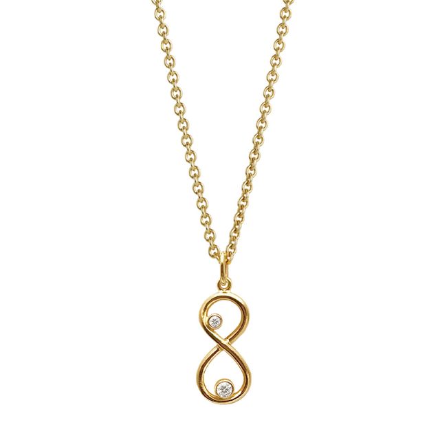 Heiring - LUMI Pendant eight with 2 zirkon - Goldplated- Model: 53-7-40fg