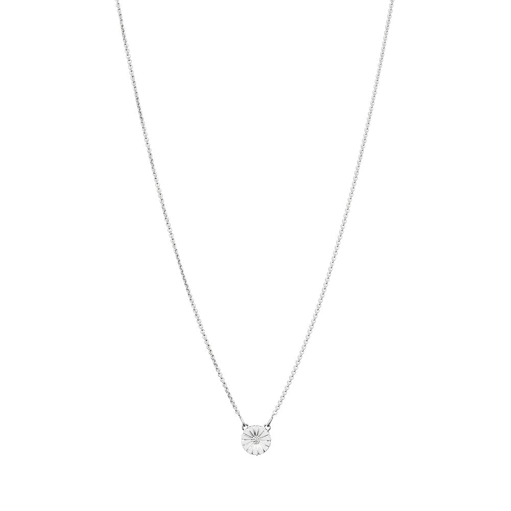 Lund Copenhagen Marguerit collier med 1x11mm 42-45cm hvid emalje i sølv – model 902011-1-H