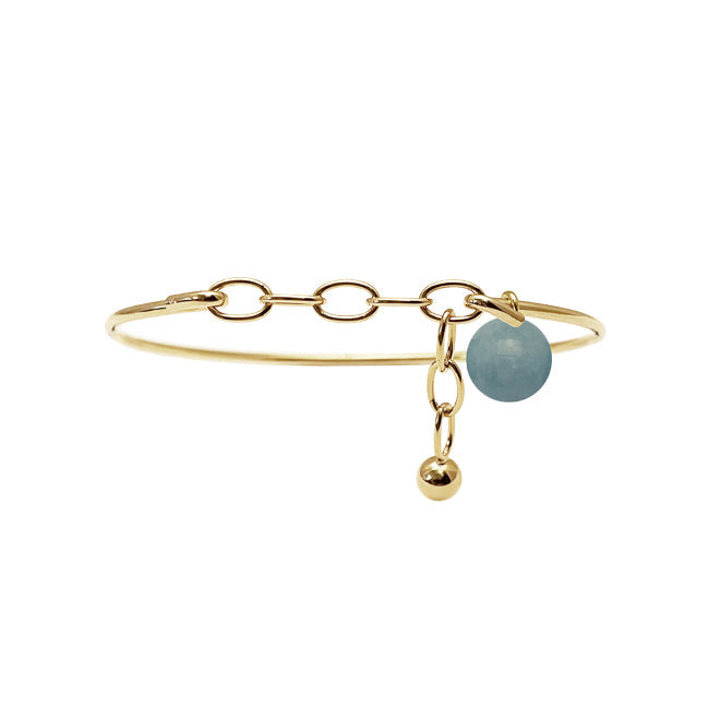 Heiring Multi charm Malaysia jade, forgyldt sølv