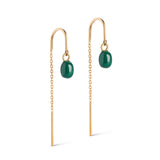 Enamel - Eleanor - Ørekæde med grøn emalje - Model: E280GM-Petrol Green