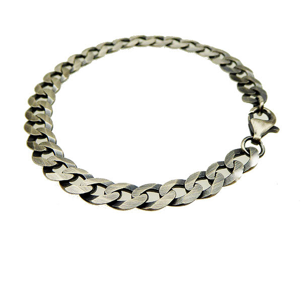 SAN Links Of Joy - Herre armbånd, oxyderet flad panzer 21 cm - Model: PF1802-21