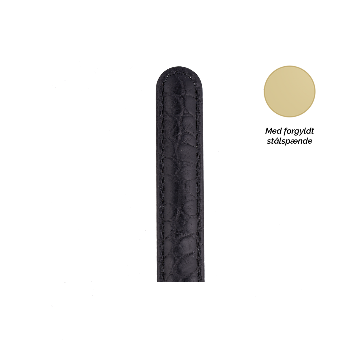 Christina Collect urrem sort 16 mm i forgyldt stål – model SG16MATTBLACK