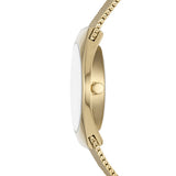 Skagen - Forgyldt SOLAR dameur, hvid skive og meshlænke - Model: SKW3077