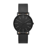 Skagen - Herre ur med sort skive og sort læderrem - Modelnr.: SKW6902