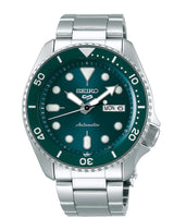 Seiko - 5 sport automatik herreur, stål med lænke, grøn skive, 100m - Model: SRPD61K1