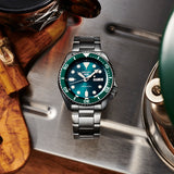 Seiko - 5 sport automatik herreur, stål med lænke, grøn skive, 100m - Model: SRPD61K1