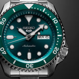 Seiko - 5 sport automatik herreur, stål med lænke, grøn skive, 100m - Model: SRPD61K1