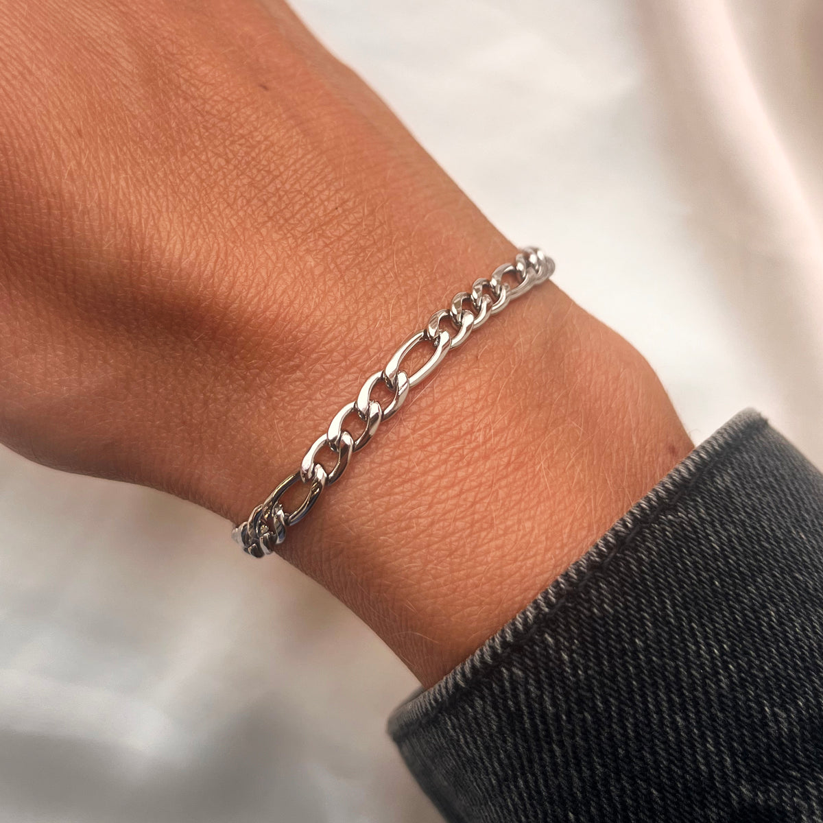 Scrouples - Armbånd, stål, Figaro - Model: ST30005A,L