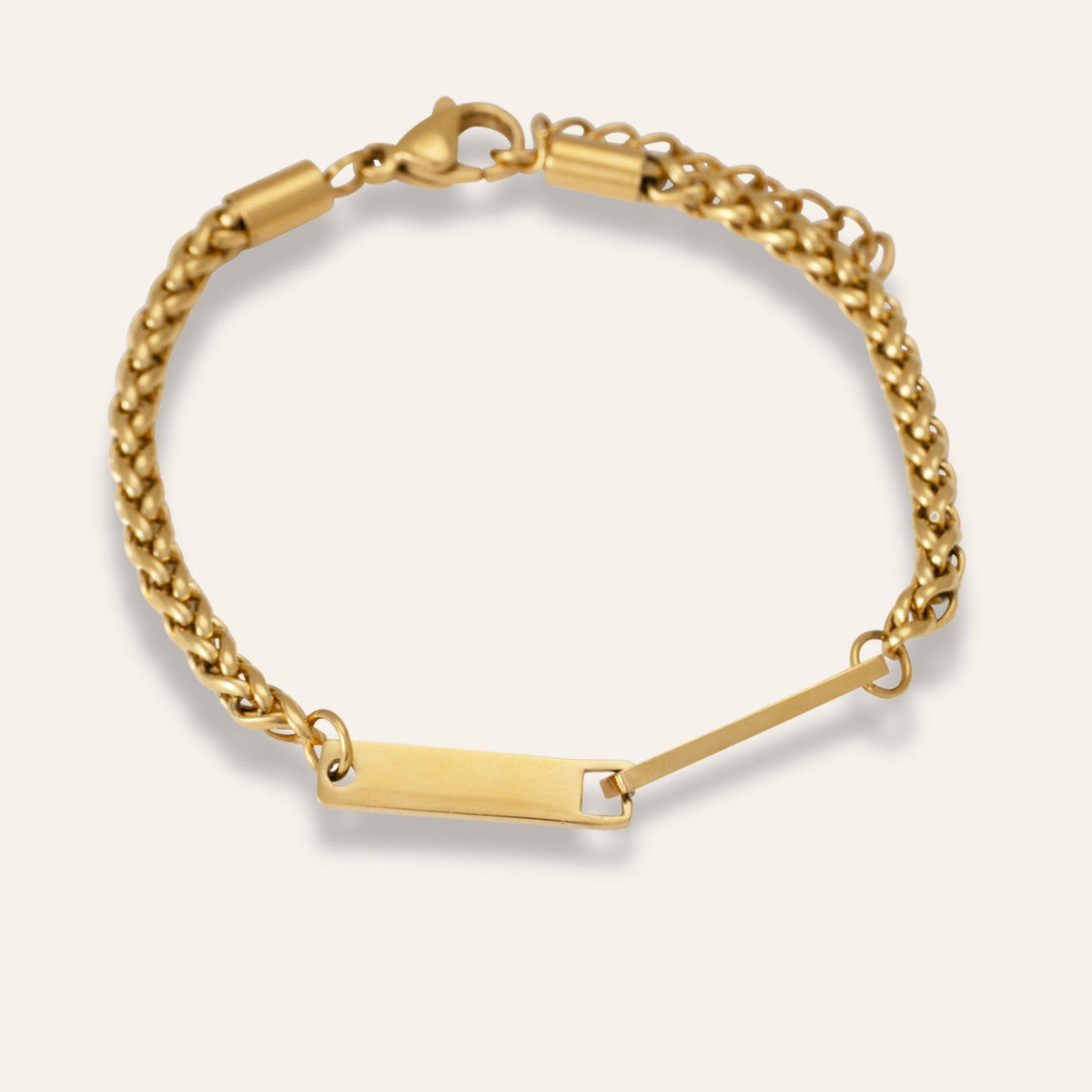 Sintridou - Armbånd med to plader i forgyldt stål - Model: ST610034