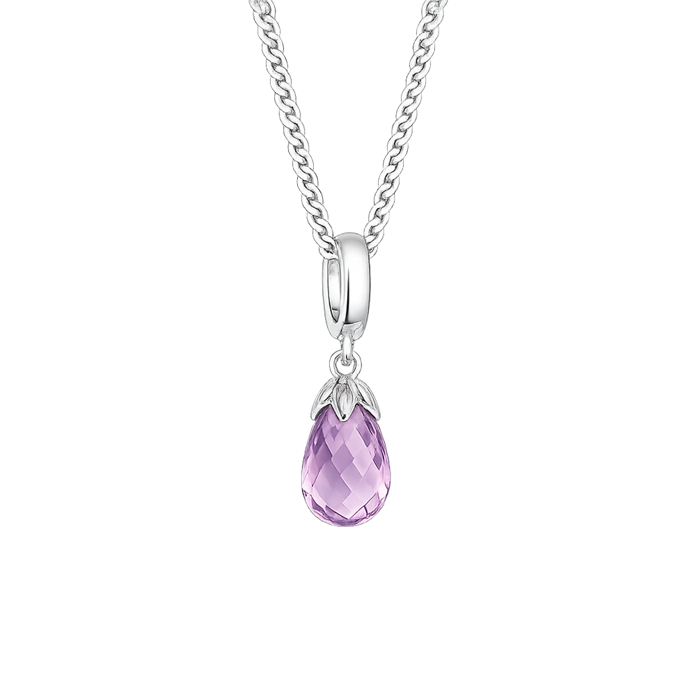 Christina Amethyst purple drop charm i sølv – model 610-S01AMETHYSTP – billede 2