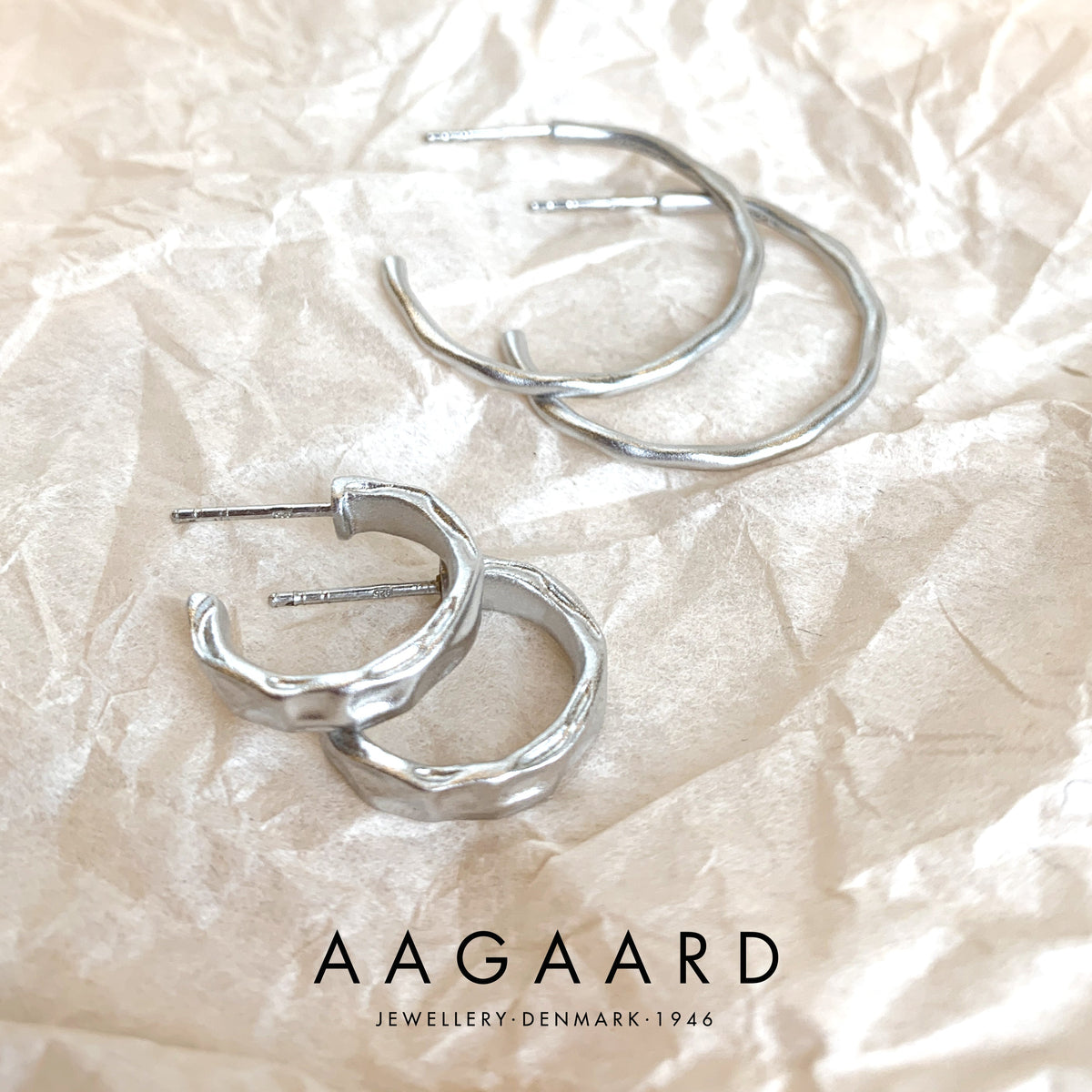 Aagaard Creoler Hoop Satin Sterling Sølv Ø 17 mm