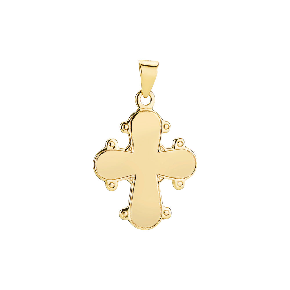 Lund Copenhagen Vedhæng Dagmarkors glat bagside 16x13 mm i 8 kt. guld – model 306019-UG