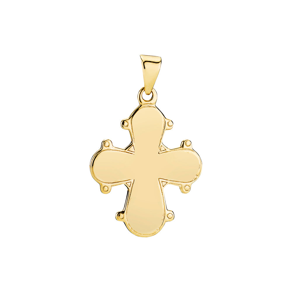 Lund Copenhagen Vedhæng Dagmarkors glat bagside 18x16 mm i 8 kt. guld – model 306016-UG