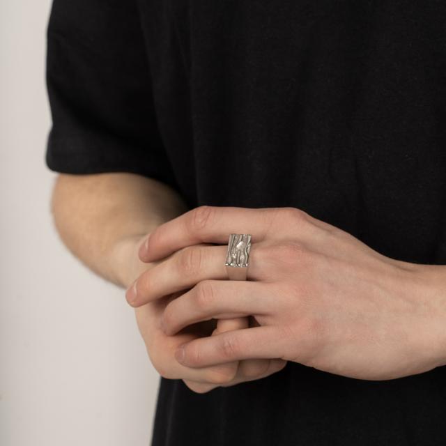 Nordahl Andersen - Herrering, sølv med mønster - Modelnr.: 192500209564