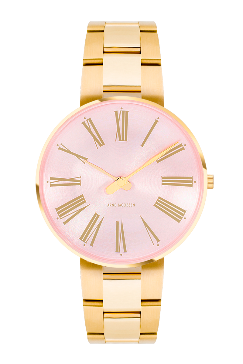 Arne Jacobsen - ROMAN ORCHID PINK 34 mm doublé ur med lænke - Model: 53316-1629