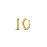Melfia - 14 kt. Guld creol med zirkonia, rund profil ø 12,5mm - Model: 2343 214F