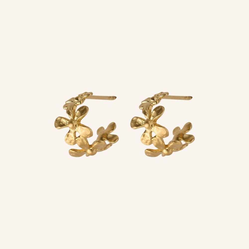 Pernille Corydon - Wild poppy hoops, 10 mm, forgyldt sølv - Model: E-368-GP
