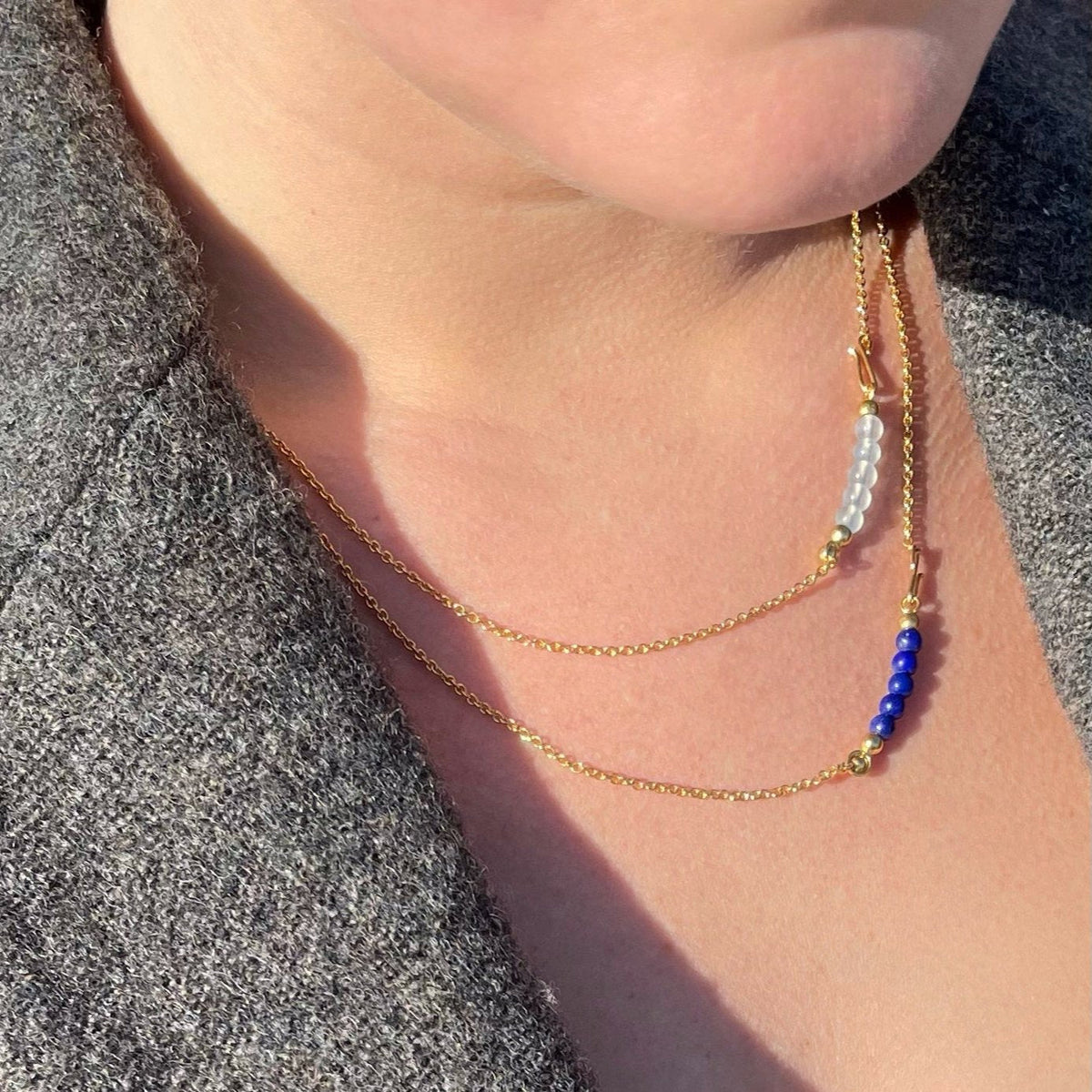 Heiring Multi halskæde med Lapis top