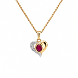 Lund of Copenhagen - Hjerte vedhæng med diamanter i 14 kt guld - Model: 508226-07