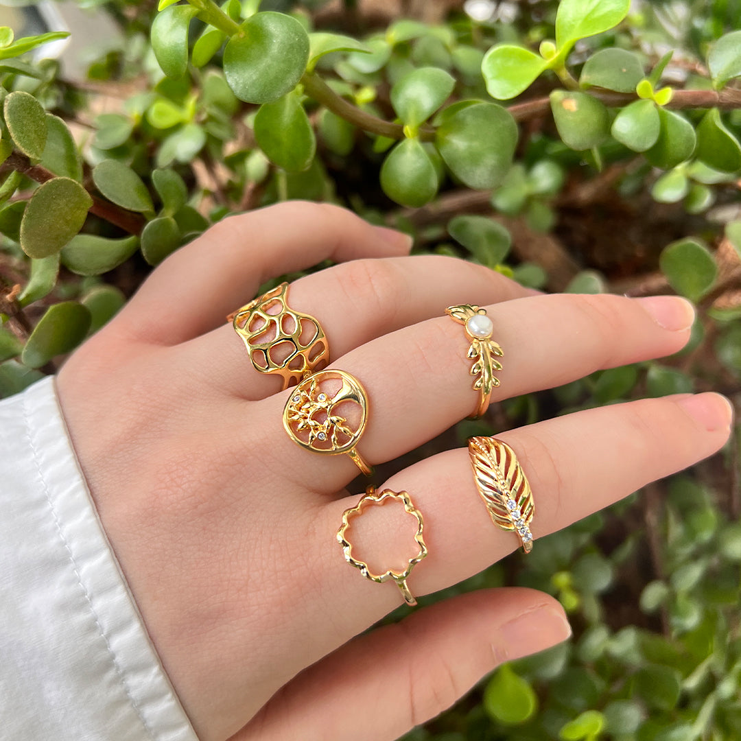 Christina Feather ring i forgyldt sølv – model 800-2.15.B – billede 2