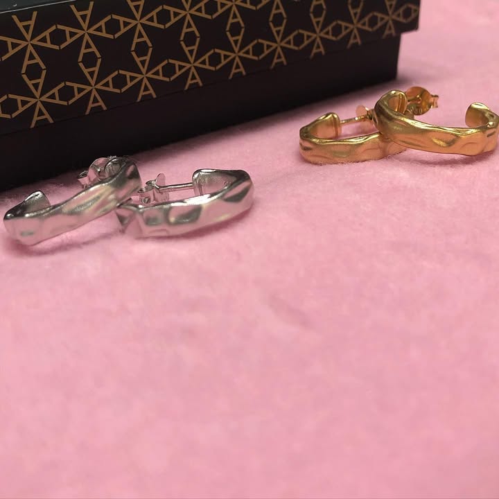 Aagaard Ørehænger Hoop Satin Forgyldt Sterling Sølv Ø 17 mm