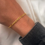 Scrouples - Armbånd, forgyldt stål, Figaro - Model: ST30004A,M