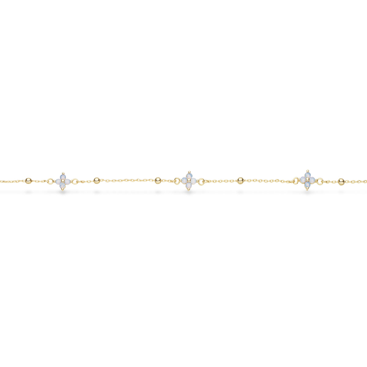 Scrouples-Molly armbånd blomster blå cubic zir. messing fg.18+3 cm-model ST30082A,M