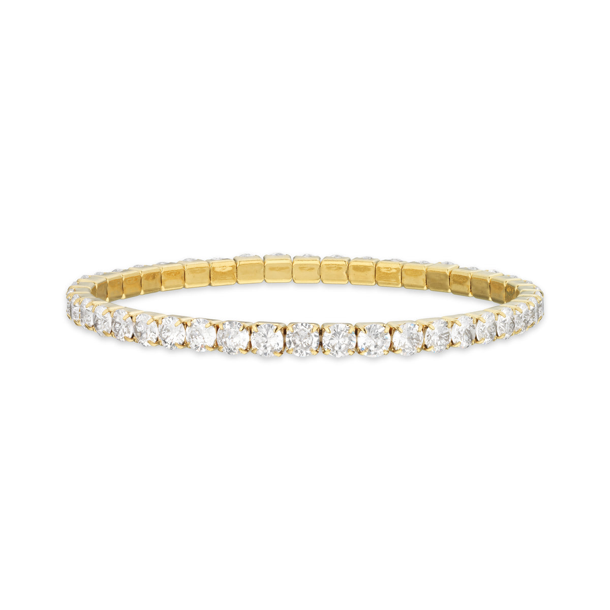 Scrouples- Molly tennis armbånd krystal guldfarvet stål 18 cm-model ST30101A,M