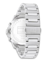 Tommy Hilfiger - Herreur stål m. blå skrive og lænke - Model: 1710684