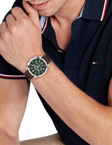 Tommy Hilfiger - Herreur, stål med læderrem - Model: 1710719