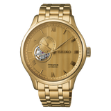 Seiko - PRESAGE automatic herreur i forgyldt stål med åben hjerte - Model: SSA468J1