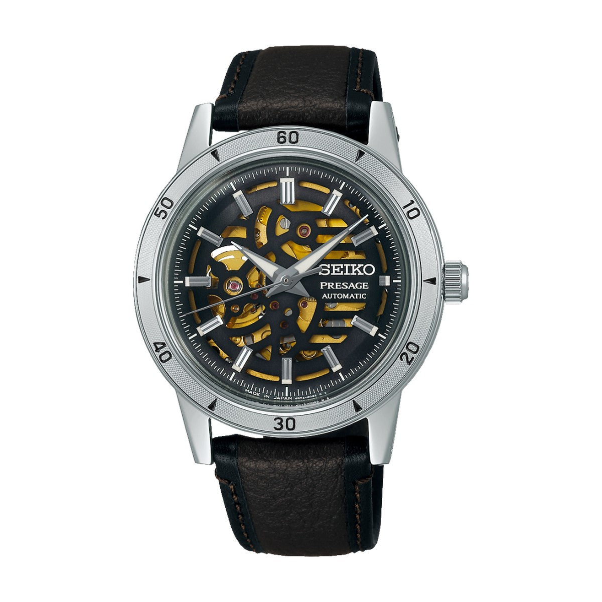 Seiko - Presage automatik herreur, stål med læderrem - Model: SSA461J1