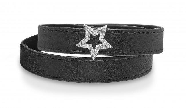Køb Aagaard - LÆDERARMBÅND SORT M/SØLV LED+STÅL LÅS - Modelnr.: 07101211-40 hos Guldsmed Smeds