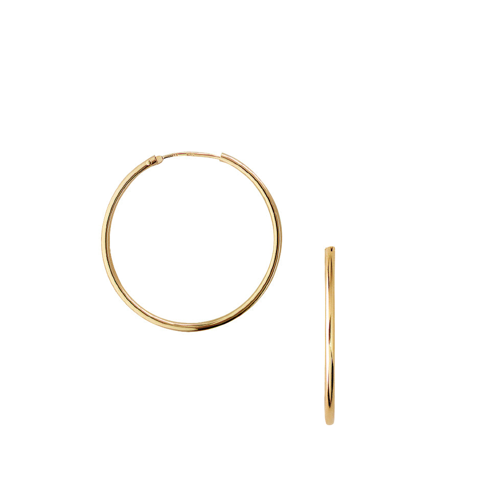 Køb Aagaard - 8kt. guld creoler/hoops m/vippelås, 30mm, tråd 1,4mm - Modelnr.: 0899830 hos Guldsmed Smeds