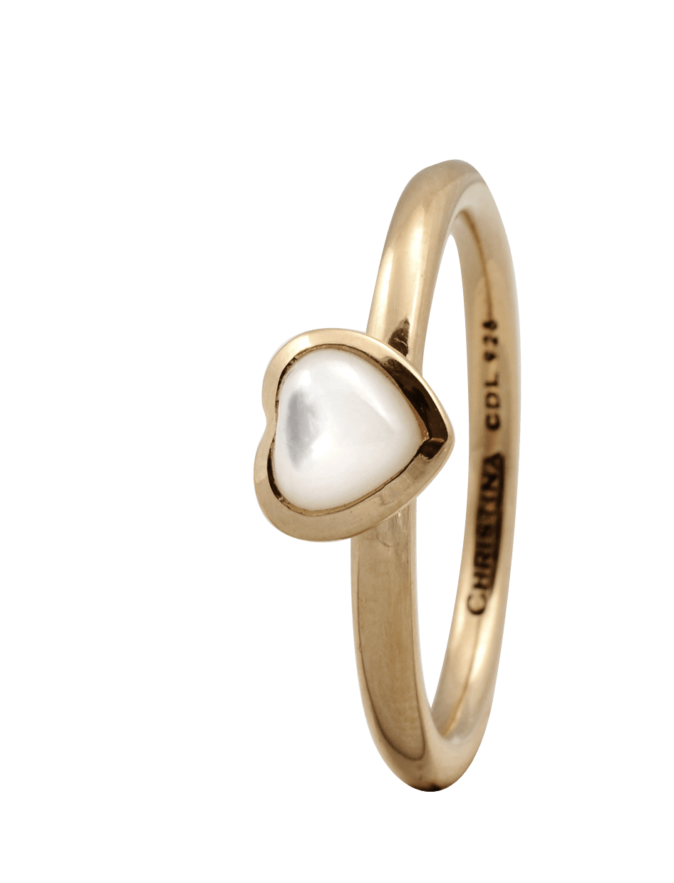 Køb Christina Collect Ring - Heart mother of pearl, forgyldt sølv - Modelnr: 800-1.3.B hos Guldsmed Smeds