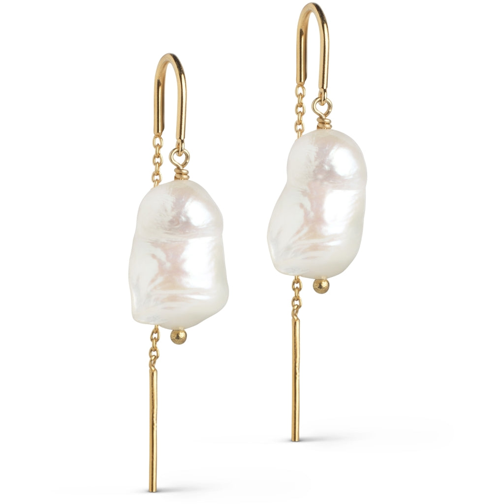 Enamel - Forgyldt Twin Pearl øreringe - Model: E275G