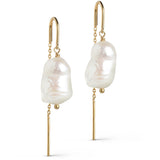 Enamel - Forgyldt Twin Pearl øreringe - Model: E275G