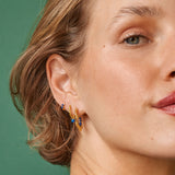 Enamel - Forgyldt sølv Belle Navy Blue hoops - Model: E245GM-navyblue