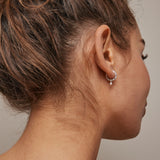 Enamel - Sølv Belle Pearl hoops - Model: E271SM