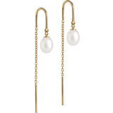 Enamel - Forgyldt Eleanor Pearl øreringe - Model: E308G
